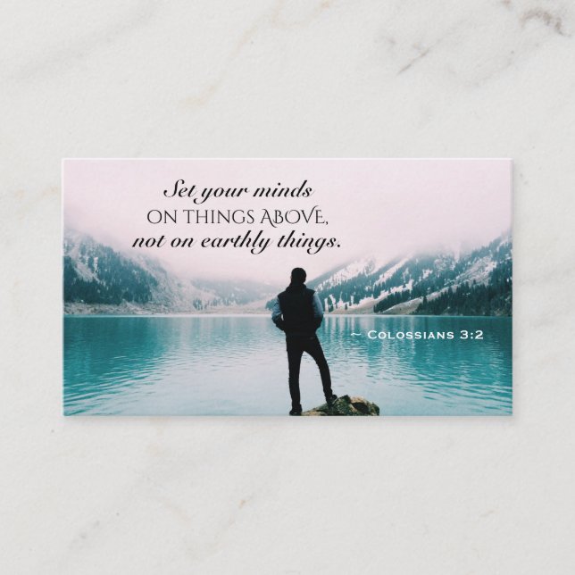 Carte De Visite Colossiens 3:2 Mettez votre esprit sur les choses  (Devant)