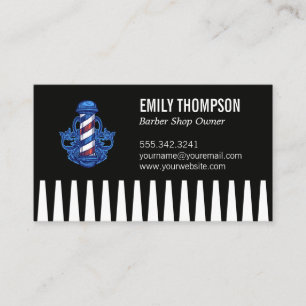 Carte De Visite Comb Poteau en barbier