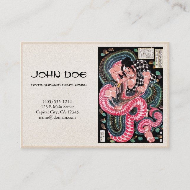 Carte De Visite Combat samouraï japonais frais de serpent de (Devant)