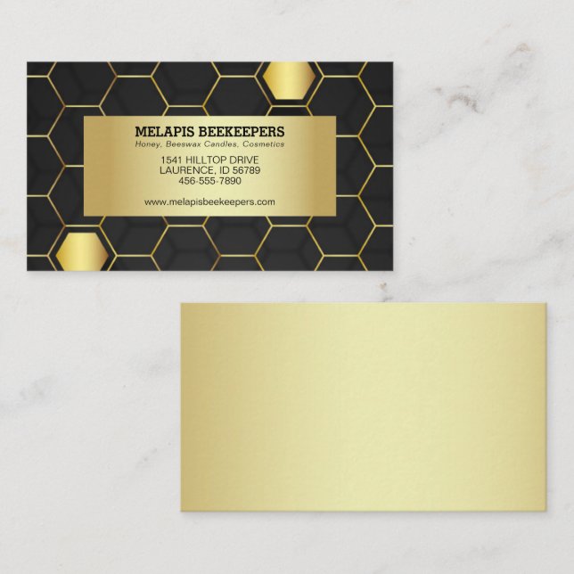 Carte De Visite Combe de miel Faux Gold Foil (Devant / Derrière)