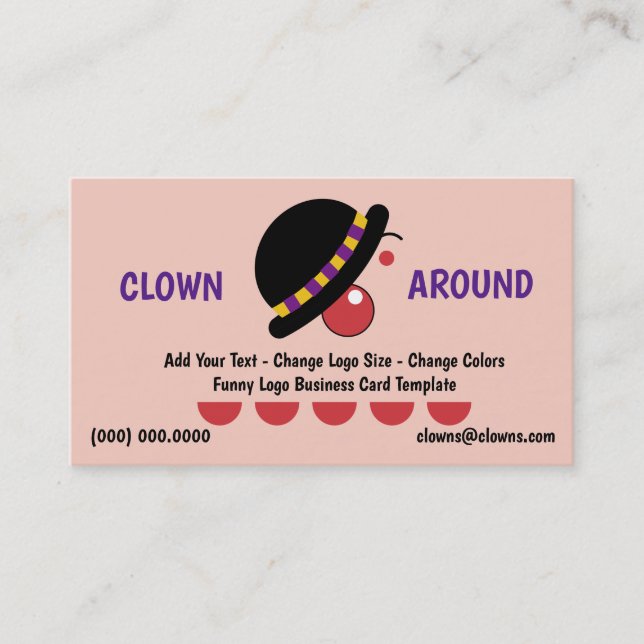 Carte De Visite Comédie drôle de clown de logos (Devant)