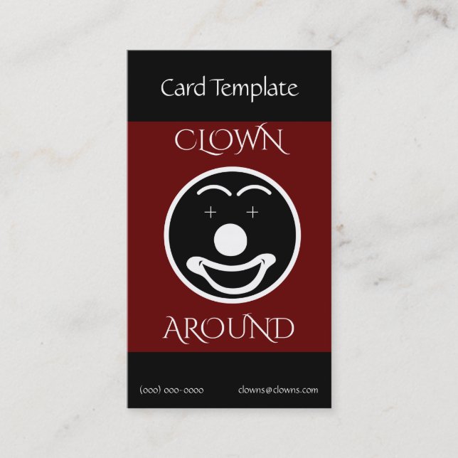 Carte De Visite Comédien du logo clown (Devant)