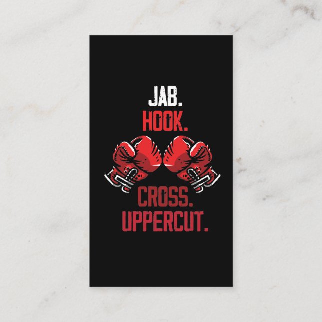 Carte De Visite Commandes de gants de boxe Coupe d'uppercut de cro (Devant)