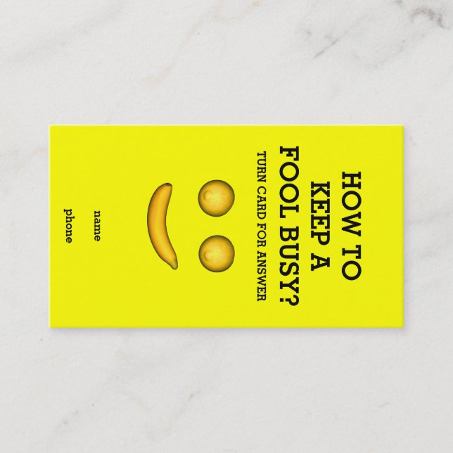 Carte De Visite Comment Garder Un Fool Occupé (Devant)