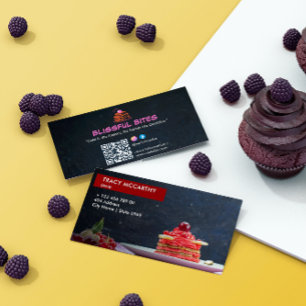 Carte De Visite Commerce de gâteaux sucrés   Élégant gâteau au fro