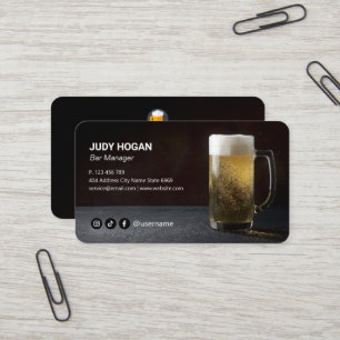 Carte De Visite Commerce moderne de la bière   Décontracté Black B