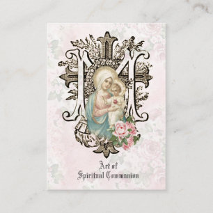 CARTE DE VISITE COMMUNION SPIRITUELLE IMAGE PIEUSE PRIÈRE CATHOLIQ