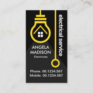 Carte De Visite Commutateur à ampoule jaune électrique