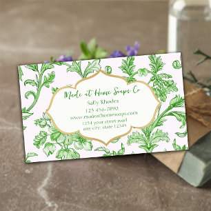 Carte De Visite Compagnie de savon artisanal à fleurs vertes