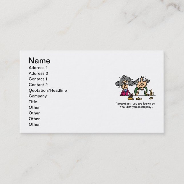 Carte De Visite Compagnie Idiot (Devant)