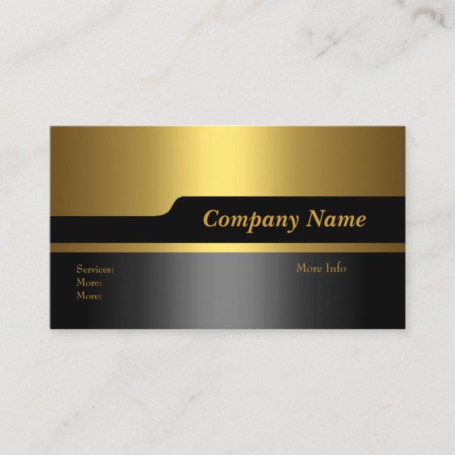 Carte de visite Company Elegant Black Gold (Devant)