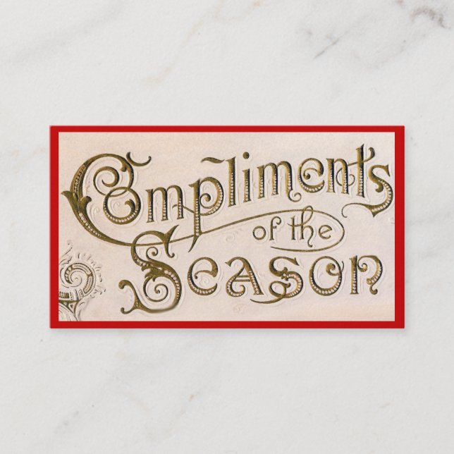 Carte De Visite Compliments de la saison (Devant)