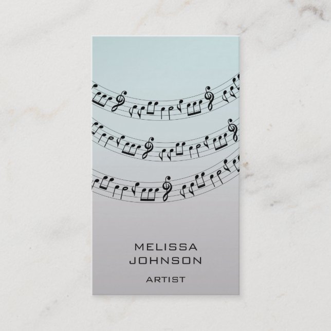 Carte De Visite Compositeur de musicien personnalisé Ombre vocalis (Devant)