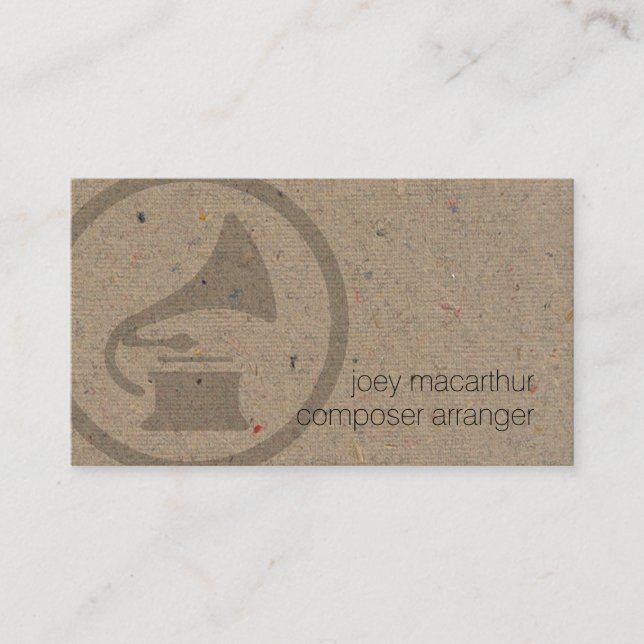 Carte De Visite Compositeur Organisateur Gramophone Icon Musique (Devant)