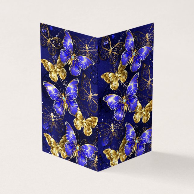 Carte De Visite Composition avec papillons Sapphire (Extérieur)