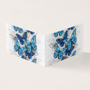 Carte De Visite Composition des White and Blue Butterflies