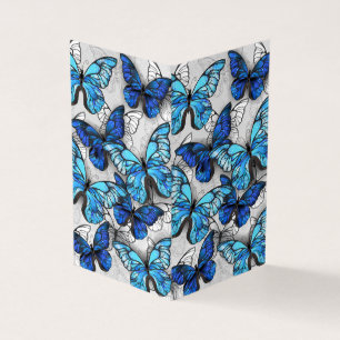 Carte De Visite Composition des White and Blue Butterflies