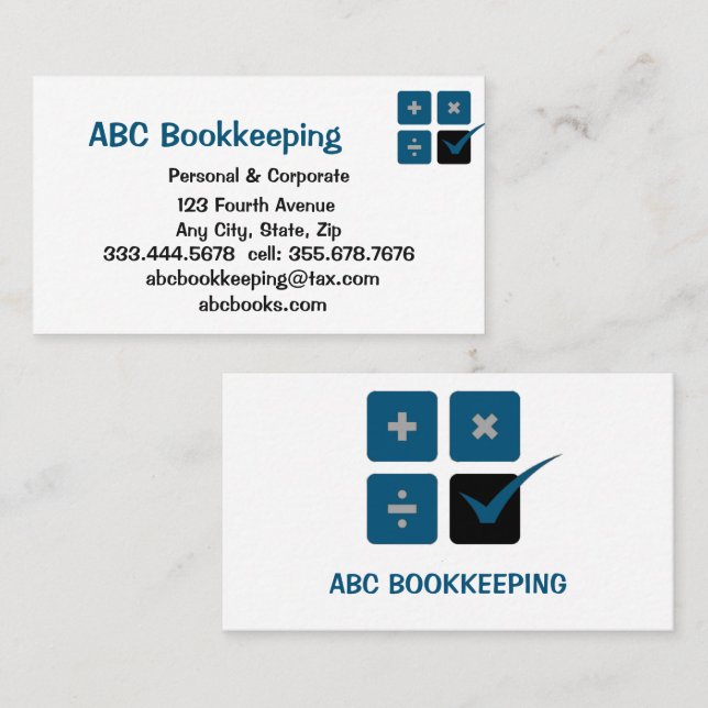 Carte De Visite COMPTABILISATION Comptabilité de paye Services fis (Devant / Derrière)