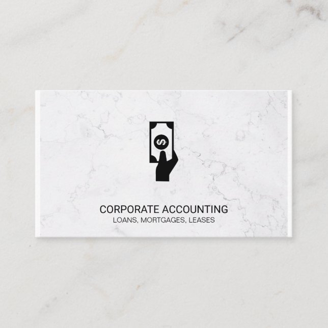 Carte De Visite Comptabilité financière | Marbre | Investir (Devant)