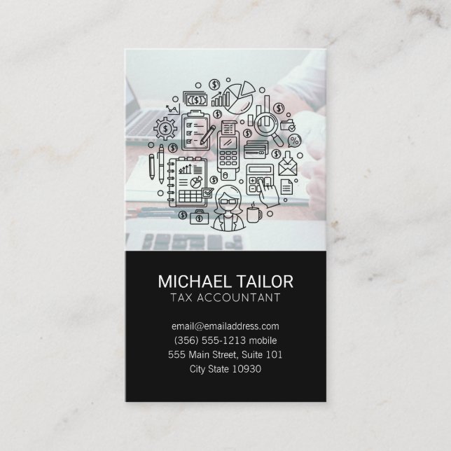 Carte De Visite Comptabilité | Tenue de livres | Conseiller financ (Devant)