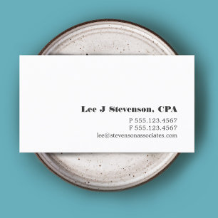 Carte de visite comptable blanc simple