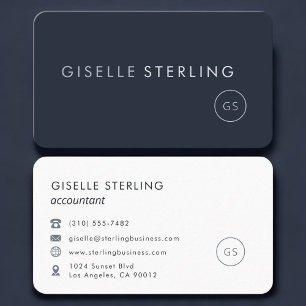 Carte De Visite Comptable Bleu Marine Professionnel