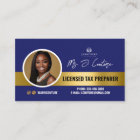 Carte de visite comptable Blue & Gold Tax Preparin