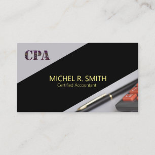 Carte De Visite Comptable certifié CPA avec stylo calculateur
