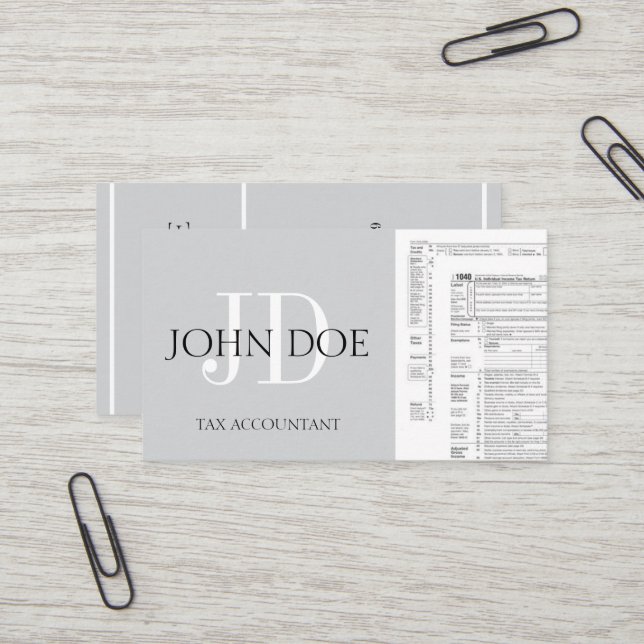 Carte De Visite Comptable comptable préparateur fiscal CPA 1040 ;  (Devant/Arrière en situation)
