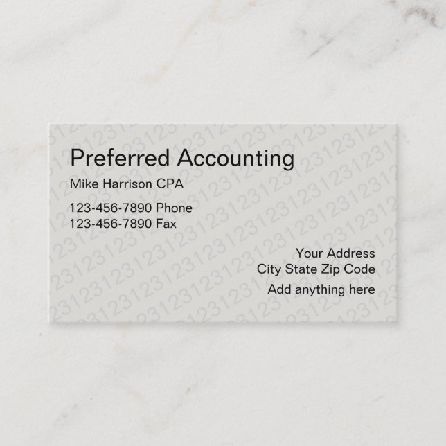 Carte De Visite Comptable conception CPA (Devant)