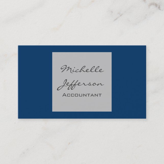 Carte de visite comptable contemporain Blue Grey (Devant)