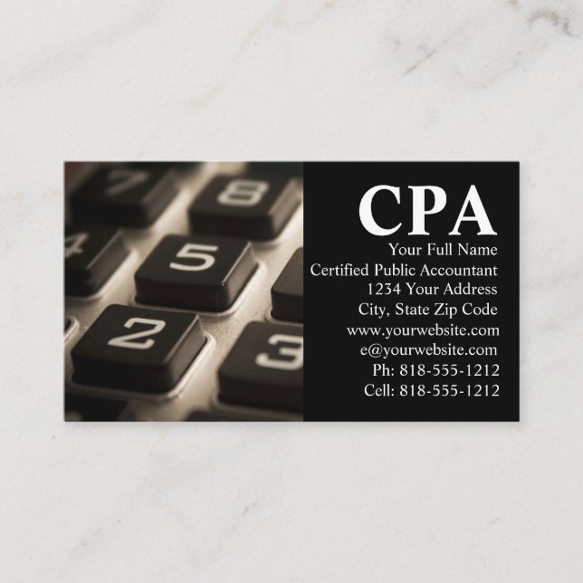 Carte De Visite Comptable CPA Comptables publics certifiés (Devant)