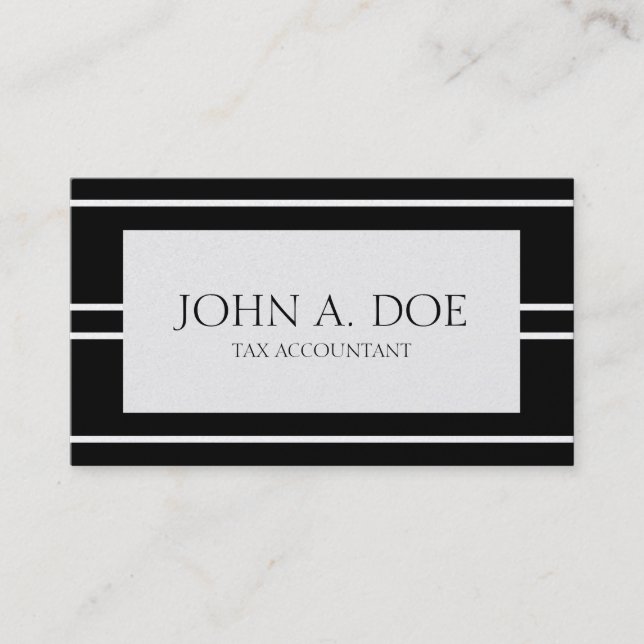Carte De Visite Comptable de comptabilité PlatinumBlack de CPA de (Devant)