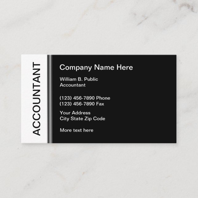 Carte De Visite Comptable de conception professionnelle (Devant)