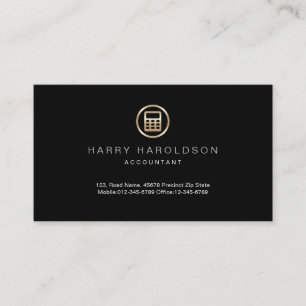 Carte de visite comptable de l'icône du calculateu