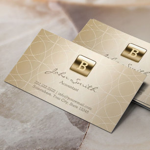 Carte De Visite Comptable de motifs de Geo de monogramme d'or