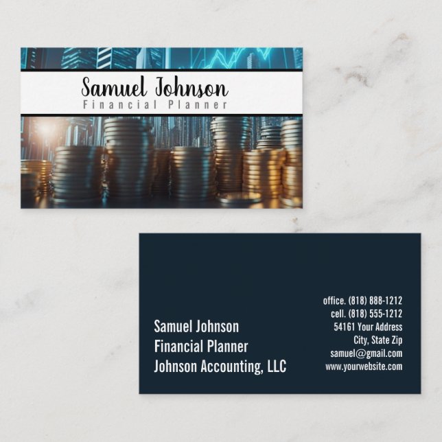 Carte De Visite Comptable du planificateur financier Gestion du pa (Devant / Derrière)