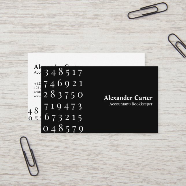 Carte De Visite Comptable et comptable Finance professionnelle (Devant/Arrière en situation)