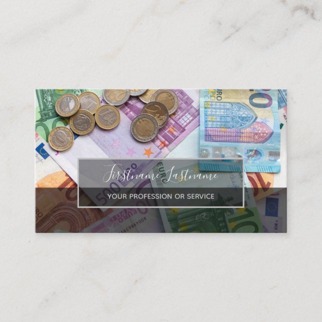 Carte De Visite Comptable fiscal et experts financiers euro argent (Devant)