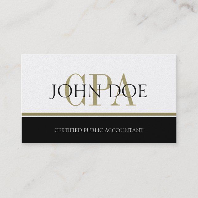 Carte De Visite Comptable fiscal Grilles d'or CPA (Devant)