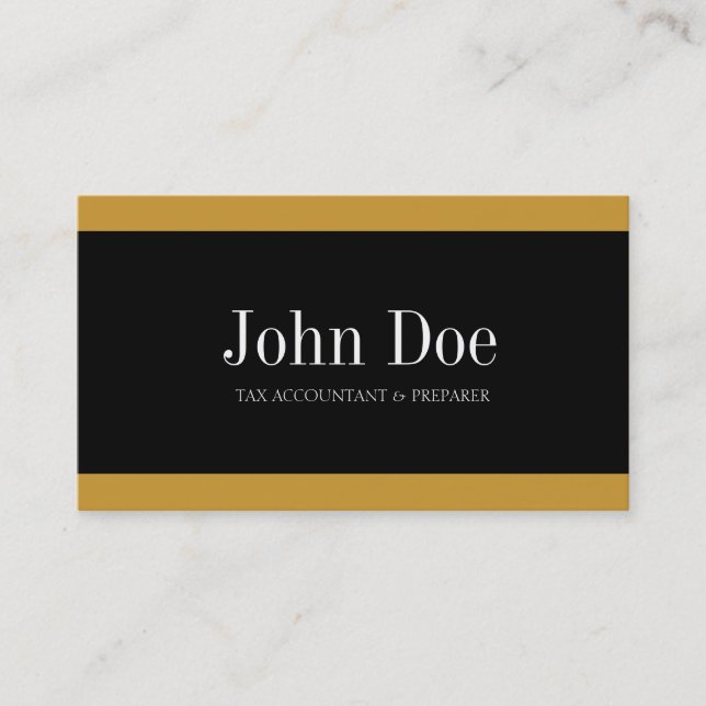 Carte De Visite Comptable fiscal Noir/Or (Devant)