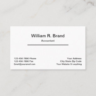 Carte De Visite Comptable minimaliste simple