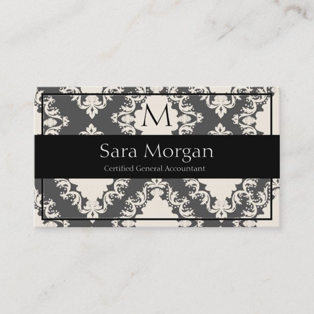 Carte de visite comptable - monogramme classique D (Devant)