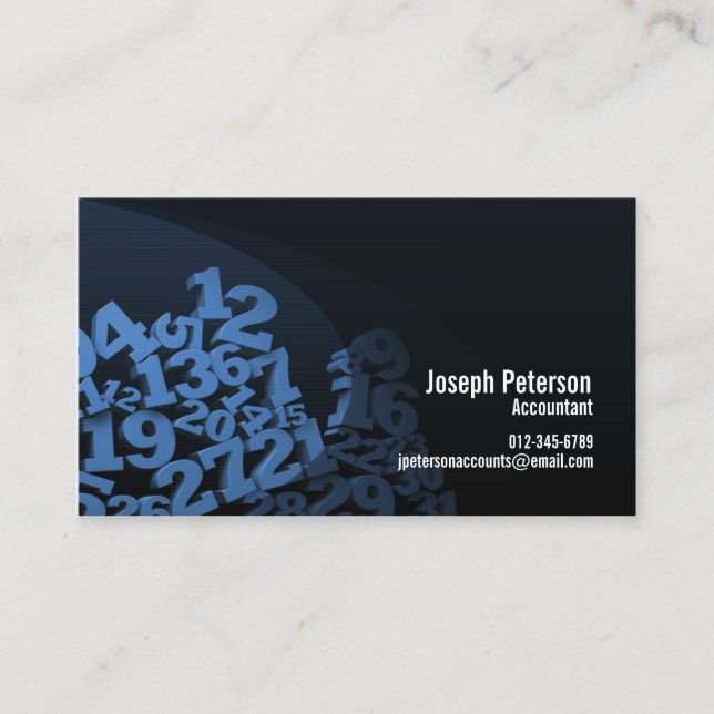 Carte De Visite Comptable Numéros Jumble Accounting (Devant)