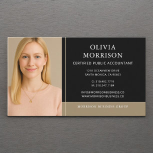 Carte de visite comptable Or Noir CPA Photo