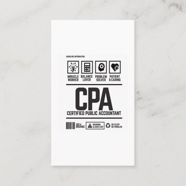 Carte De Visite comptable public agréé - CPA (Devant)