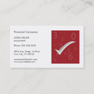 Carte De Visite Comptable rouge et blanc simple moderne