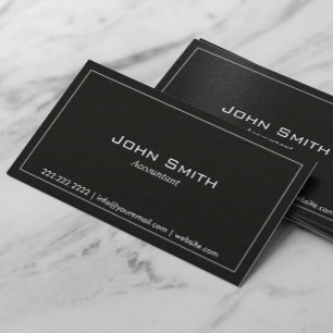 Carte De Visite Comptable Simple Simple Simple Clin Sombre Minimal