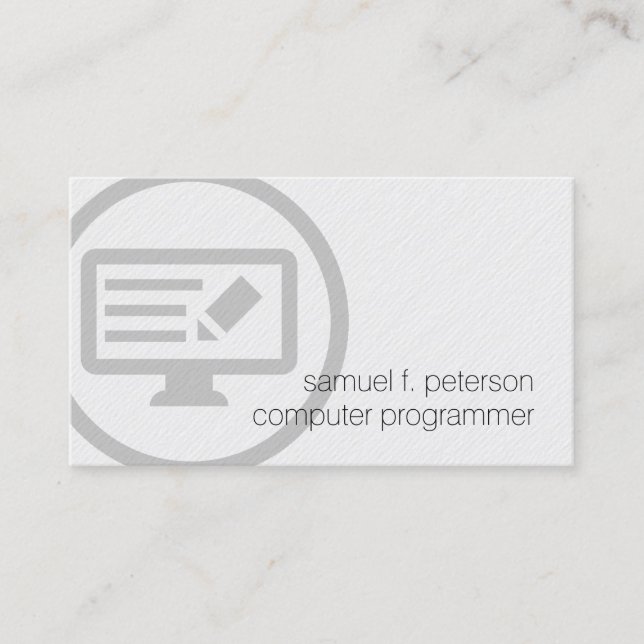 Carte De Visite Computer Programmer Bold Code du programme Icon I. (Devant)