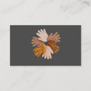 Carte De Visite Concept de cercle de mains multiculturelles à base